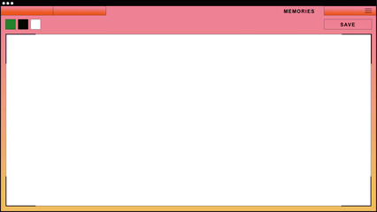 Obraz premium Flat UI app window is showing pink header, controls, swatches, teal panel, transparent background