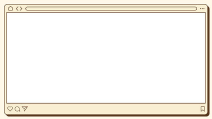 Showing flat social feed panel with address bar, teal placeholder, footer icons on clear background