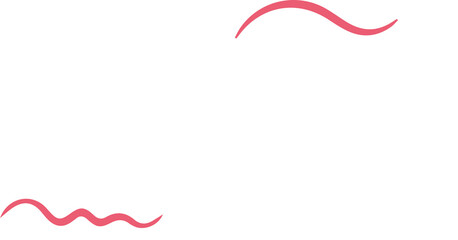 Cartoon fish is gliding between pink wavy currents in flat vector design on transparent background
