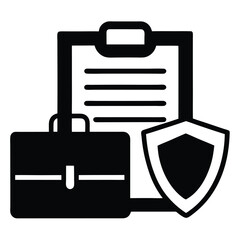 Insurance agent element isolated legal documents binder on white background