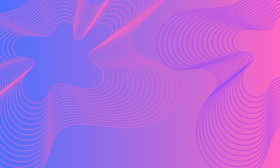 Abstract wavy lines on a blue background. 3D rendering.