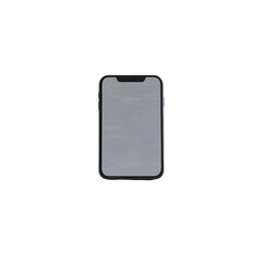 A black smartphone with a blank screen