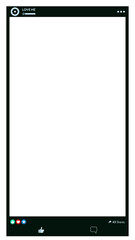 Displaying flat post UI with gear and menu icons, blank area, footer icons, transparent background
