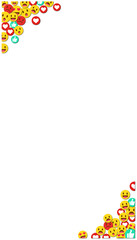 Obraz premium Social media reaction emojis are appearing in flat icons on transparent background, copy space