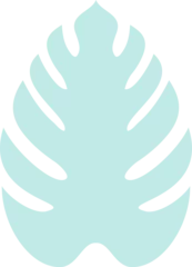 Gardinen Monstera leaf is being shown in flat design with turquoise color and transparent background © vectorfusionart