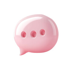 3D pink speech bubble