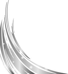 Fototapeta premium Abstract vector art is showing silver arc, stars and orbs on transparent background, copy space