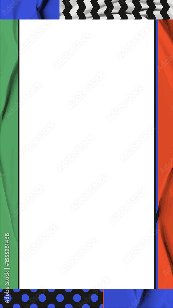 Aufkleber abstract flat design showing blocks and stripes with chevron and dot accents transparent background
