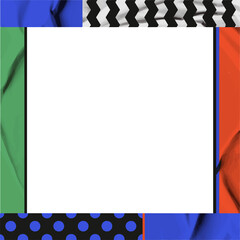 Obraz premium Flat design rectangular frame is showing panels with zigzag and circle patterns on transparent base