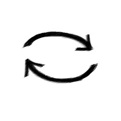 Grunge hand drawn arrow vector. Art grunge arrow isolated on white background. Arrow mark icon, arrow paint.