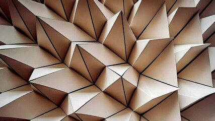 A mesmerizing slow zoom into a modern, abstract background of undulating geometric shapes and clean, sharp lines - Powered by Adobe