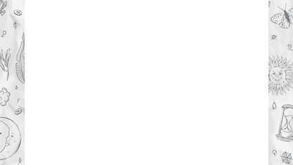 Fototapeta premium Flat design is showing gray rectangle with transparent background, sun, moon faces, copy space