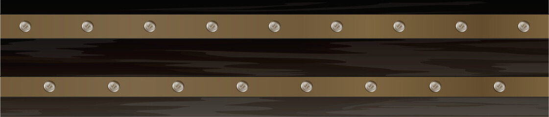 Obraz premium Decorative leather straps are lying on dark wood grain in flat vector style, transparent background