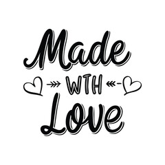 Made With Love Typography text vector design. 