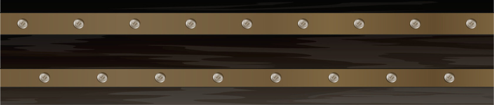 Fototapeta Decorative leather straps are lying on dark wood grain in flat vector style, transparent background