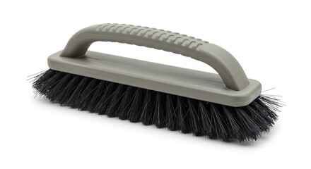 Gray handed cleaning brush with black bristles