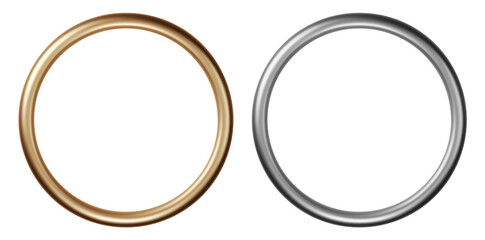 Luxury Golden And Silver Decorative Frames Vector Illustration.	