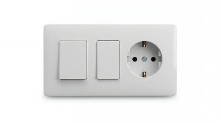 Modern white electrical outlet plate and switch