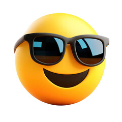 Smiling face with sunglasses.  3D emoticon