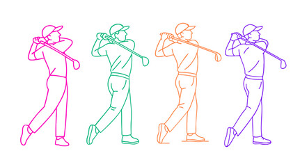 Golf Player Full Follow-Through – Club over shoulder, balanced finish