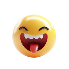 Fototapeta premium Smiling face with tongue out. 3D rendering