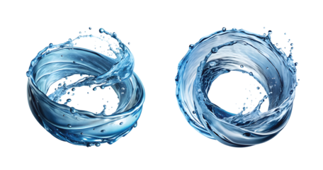 Transparent Water Twist: Crystal-clear water twisting in mid-air, smooth spiral motion, high-resolution PNG