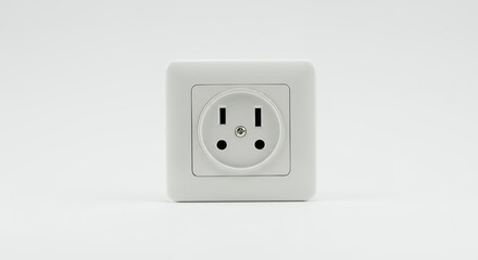 White electrical outlet on white background