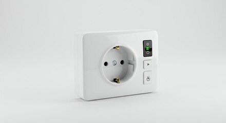 White smart electrical outlet with timer