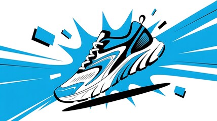 Dynamic Running Shoe Design Sporty Sneaker Illustration Athletic Footwear Graphic