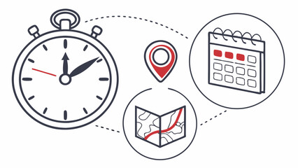 Obraz premium Time Management Planning, Scheduling, and Location Tracking for Efficiency