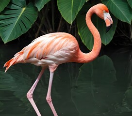 pink flamingo bird
