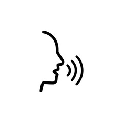 voice control outline icon or voice control label vector isolated. Best voice control icon for websites, apps, or product relate about voice control.