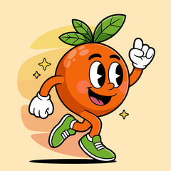 Happy Orange Running