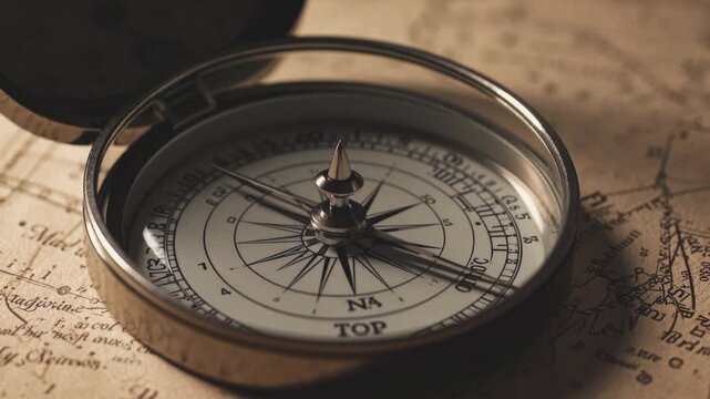 Compass Needle Settling True North.
