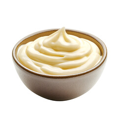 Creamy Mayonnaise in a Brown Bowl