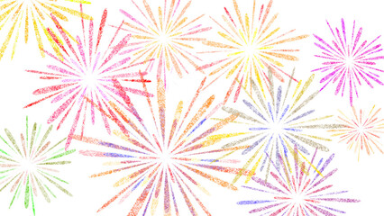 透過背景で使いやすい色鮮やかな花火のイラスト素材