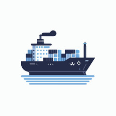 cargo ship vector illustration