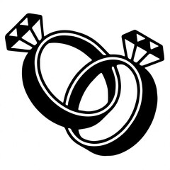 vector illustration of a diamond,Diamond Ring Icons Jewelry, Engagement, Wedding, Bling, Sparkle,Engagement or wedding ring silhouette black,Elegant diamond ring with pointed gem vector 