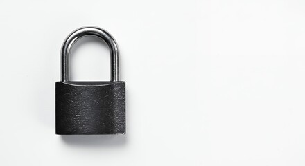 Fototapeta premium Gray padlock isolated on white background
