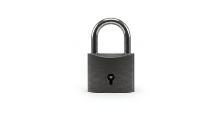 Gray padlock isolated on white background