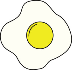 Simple Fried Egg Vector Illustration with Yellow Yolk and Organic Shape for Food Menu, Cooking, and Breakfast Design