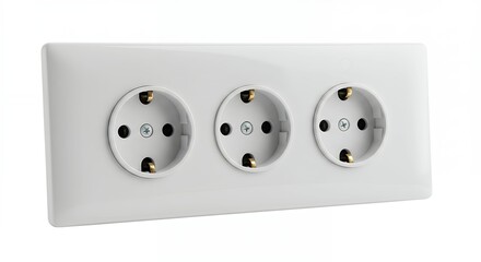 White electrical outlets on plate