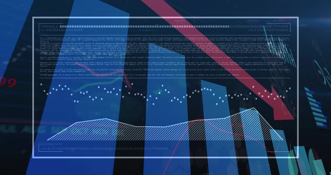 Dropping red arrow causing bars shrinking, drawing trendline, pulsing shading, chart settling lower