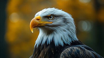 Obraz premium Close-up of an eagle's head and neck.