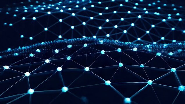 abstract blue background with nodes stars