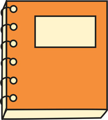 Spiral Notebook Vector Illustration in Orange Color for School Supplies, Office Stationery, Writing Journal and Notes Design