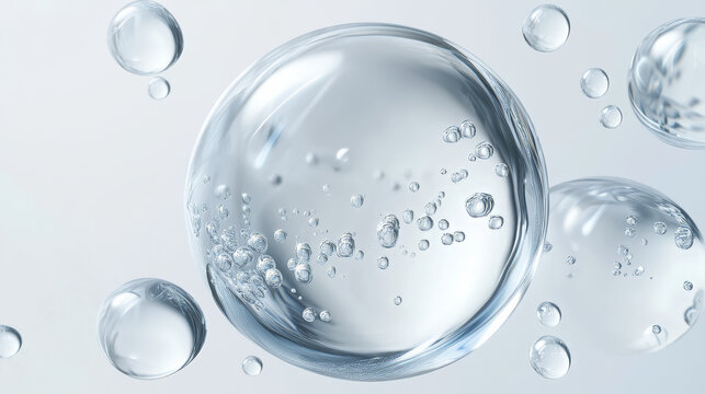  Clear liquid serum texture with bubble. Cosmetic gel drop png on transparent background. 3d shampoo product swatch. Realistic beauty face skin lotion with collagen spill top view. Body essence puddle