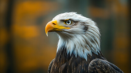 Obraz premium Close-up portrait of a majestic bald eagle.