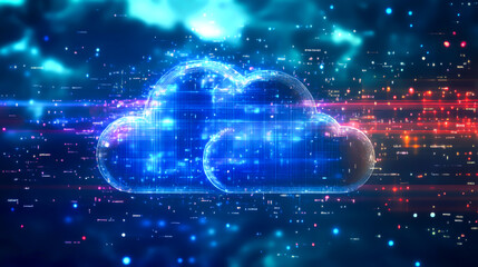 Abstract cloud computing tech. Safe encrypted storage, personal data protection, verified encryption tech. Security protocol wireless file transfer drive service.