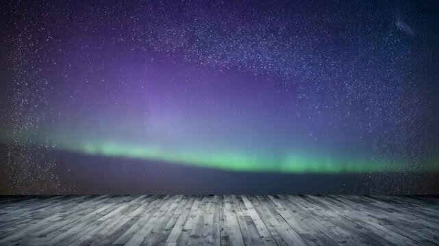 Abstract room background with wood floor, colorful gradient background, room interior.